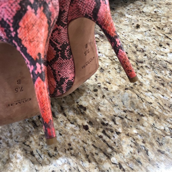Coach Snakeprint Embossed Harper Pointed-toe Two Toned Pumps/Heels 7.5 - Picture 12 of 13